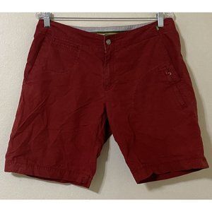 REI Brand Women's Tag Size 12 Red - Orange Cotton Blend Hiking Shorts 33" x 9"